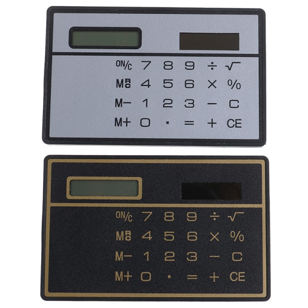 Minikalkulator Kredittkortstørrelse Stealth School-jukselomme Silver