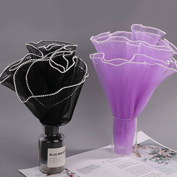 28cmx1M Blomsterförpackningspapper Våg Garn Blomsterhandlare Bukettförpackning Purple