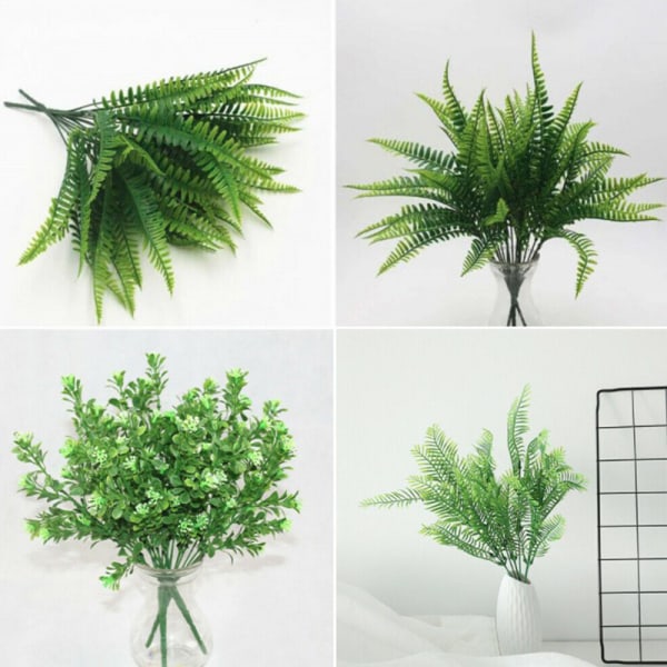 Keinotekoinen s Leaf Foliage Bush Kotitoimisto Puutarha Wedding Deco L