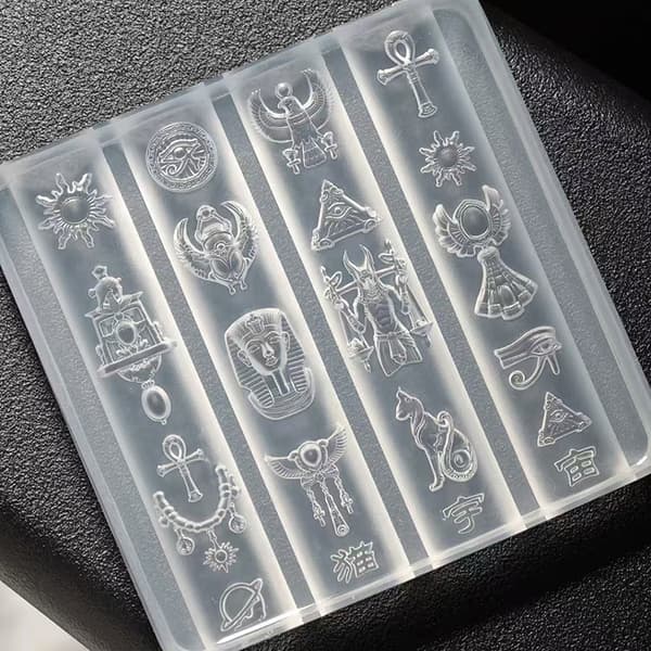 Retro Egyptisk Neglekunst Silikoneform 3D Prægede Udskæringsværktøjer
