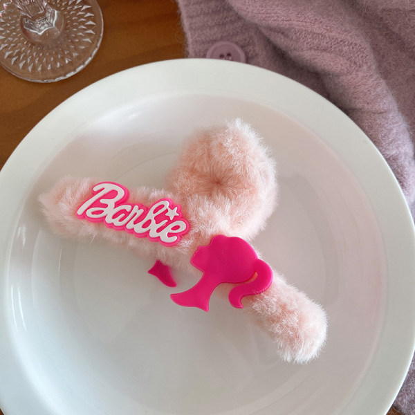 Barbie-sarjan hiusneula Pink Love Heart Shark Clip Naisten Hai A2