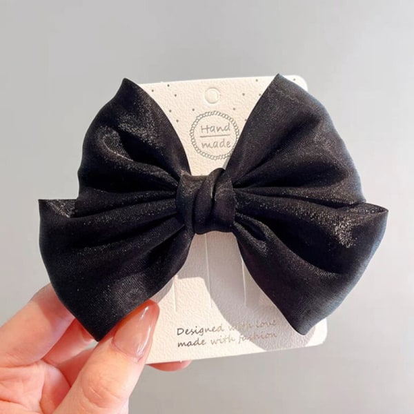 Lasten Stain Bow Hair Clip Girls Prinsessa Ankannokka Clip e Hea Black