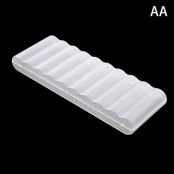 10 fack transparent plastbatteriförvaringslåda hård behållare AAA