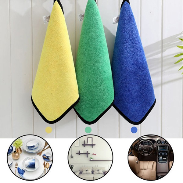 Kaksipuolinen paksu pyyhe korallifleece superimukykyinen pyyheauto C 30*60cm