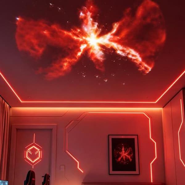 USB-driven galaxprojektor med flera planetmönster, flexibel hals A