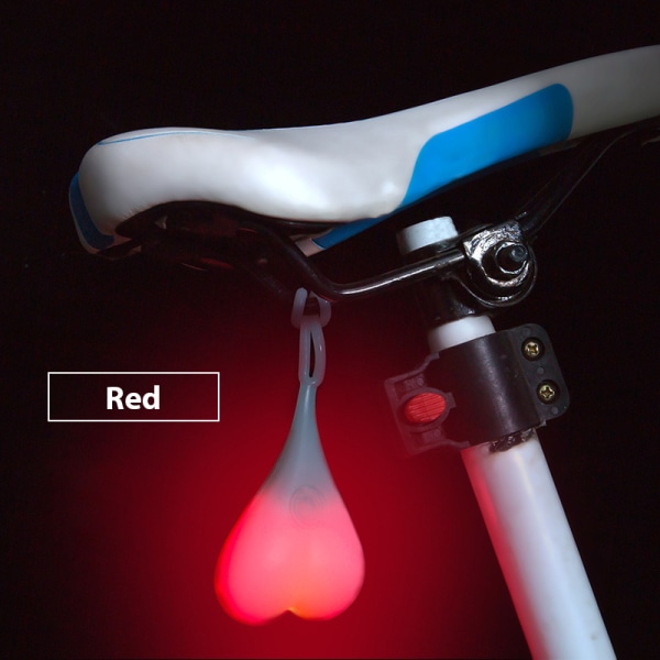 Bike Light Heart Pyöräily LED Light Heart Ball Muna Vedenpitävä Re Red