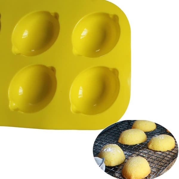 6 huller citron kastanjeform silikone kageform mousse budding Lemon