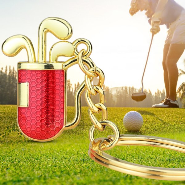 Golf Cart Nyckelring Golf Club Barrel Nyckelringar Tillbehör Keyri blue gold