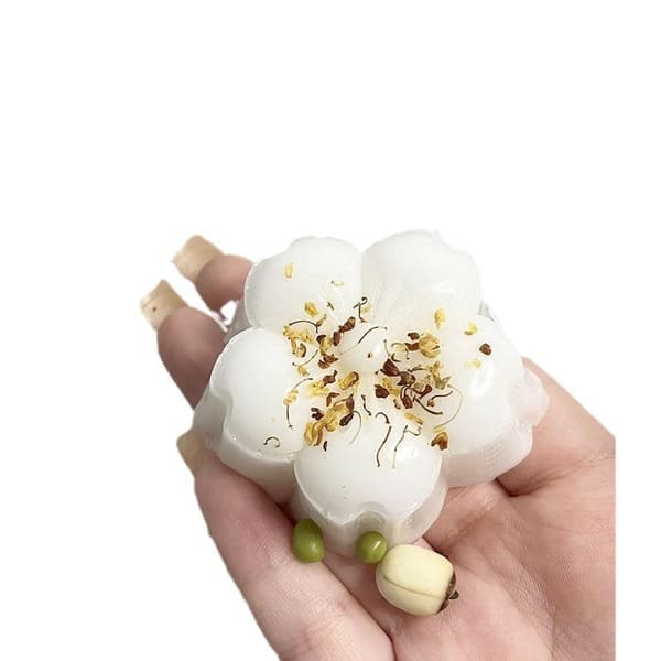 e Simulation Blomsterkage Squishy Mochi Legetøj Langsom Rebound White