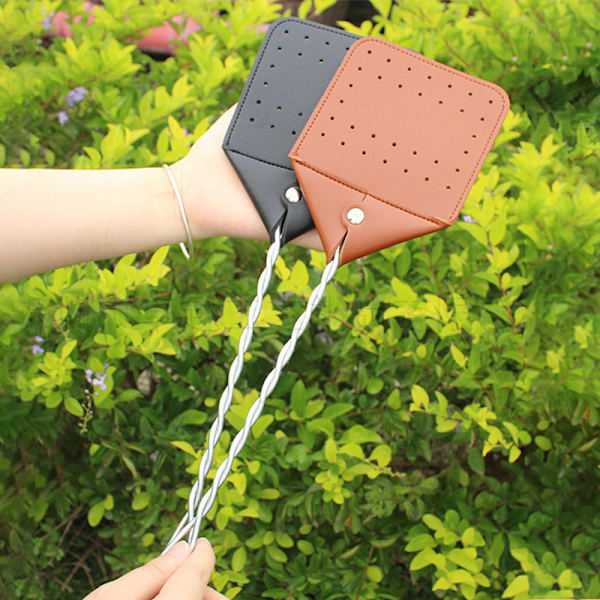 Perhoswatter Heavy Duty Manuaalinen nahkainen Perhoswatter Hanging Flysw Brown