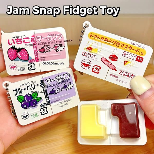 Mini Jam Snap Fidget Legetøj - Tema Realistisk Syltetøj-Tema Nøglering A3