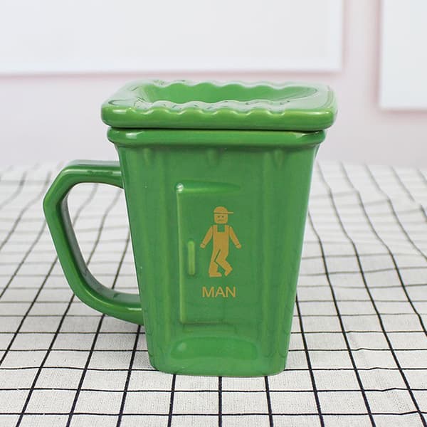 Rolig soptunna keramisk mugg 6