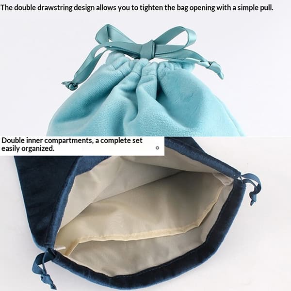 Stor flanellväska med dragsko Hårtorkväska Resväska Ho Gray