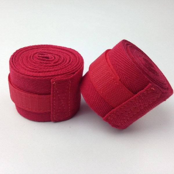 Bomuldsboksebandage Wrist Wrap Combat Protect Boxing Sport Ki Red 5CMx5M