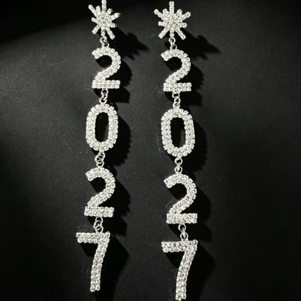 Glitterende Rhinestone 2027 Dingleøredobber Med Full Krystallinnlegg A2