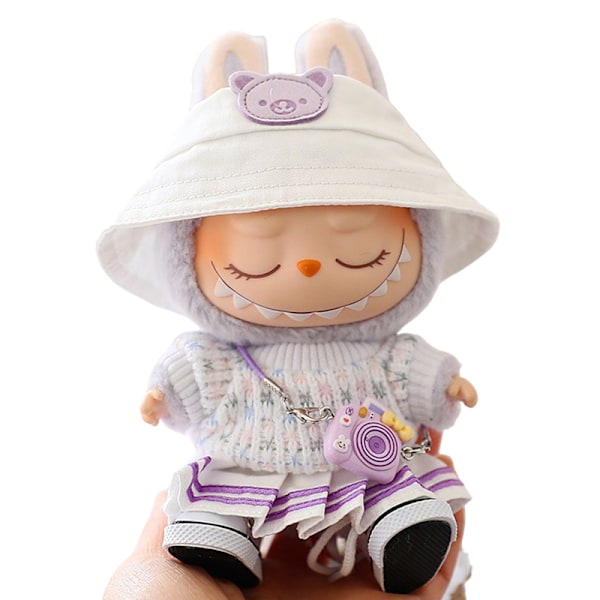 5 Kläder för Labubu Dockor Tillbehör Stilfull Kawaii Ou A4