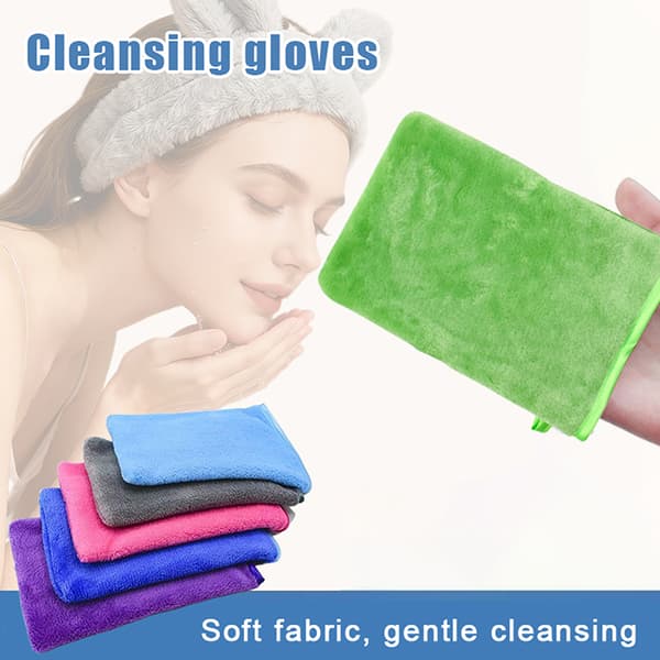 1 stk genanvendelig ansigtsrensehandske mikrofiberklud makeupfjerner Gray