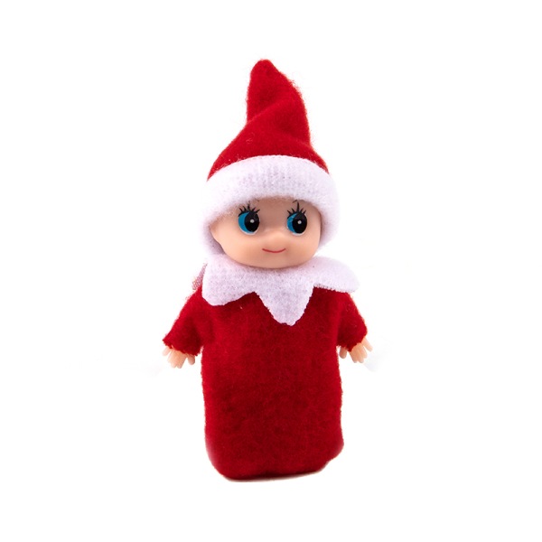 8cm Toddler Baby Elf Dolls Dukkehus Tilbehør Jul Bab Red