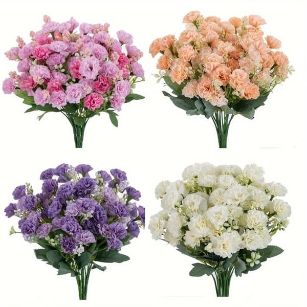 Kunstig nellikeblomstbuket, modstandsdygtig blomst til hjemmet Pink