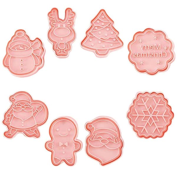 8 st/set DIY kakformar tecknade kakor 3D Stereo kakformar Christmas 8PCS