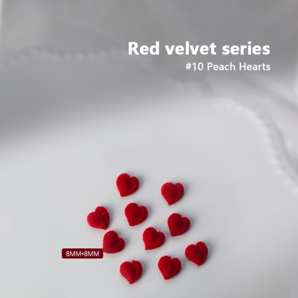 10 kpl New Year's Red Series Love Ribbon Bow Star Resin Nail Acc SZ-627
