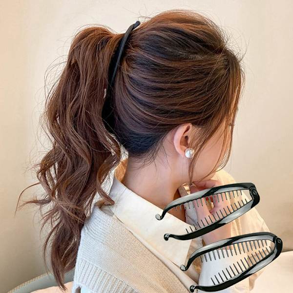 Banan Hårklemmer For Kvinner Jenter Wave Combs Hårnål Flett Cla Gold 11cm