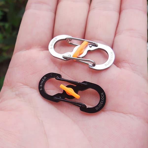 5 st Utomhuscampingkarbin 8-format S-spänne med låsbock black