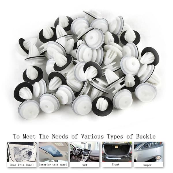 50/100 Stk Bildør Panel Clip M/Tætningsring Auto Retainer Hurtig 100PCS