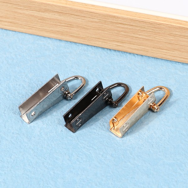 1Set Metallväska Rem Sidoankare Spänne Hängare Clamps Hardware Gold
