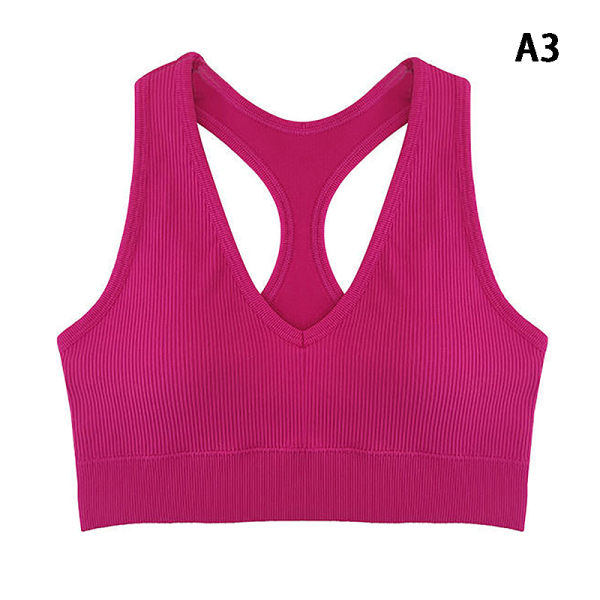 Dame Sports BH Top Push Up Fitness Yoga BH Undertøy Sport T Rose red