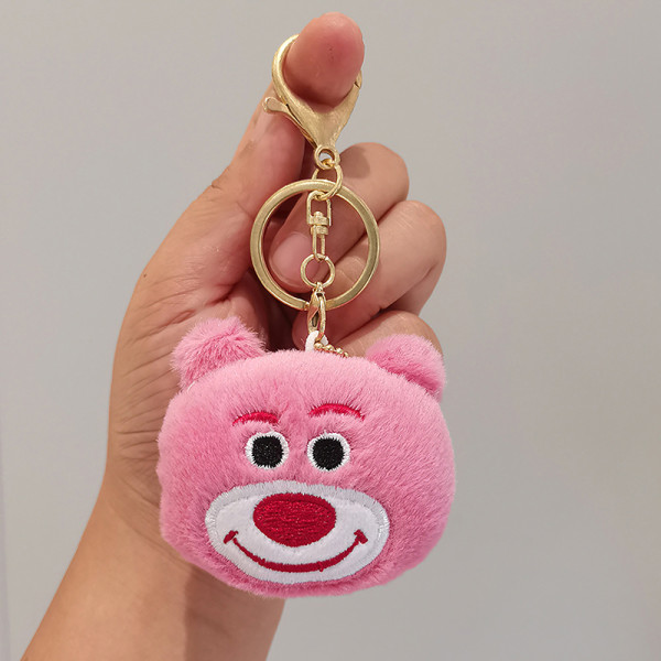 Nøkkelring Barn Plysj Leker Kawaii Pompom Nøkkelringer Anheng Nøkkel A1