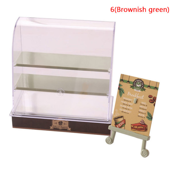 1:12 Dockhus Miniatyr Tårt Vitrinskåp Modell Hantverk Dekor 6(Brownish green)