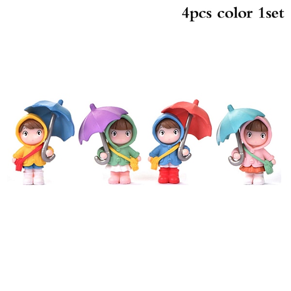 1/4 st Miniparaply flickdocka Landskap Handgjord Fairy Gard 4PCS