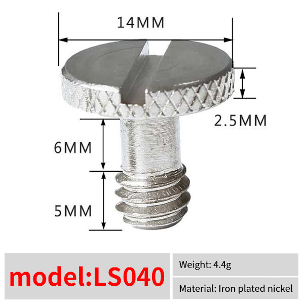 1/4 tommers kameraskrue Pan Tilt Quick Release Plate Hurtigutløser A5