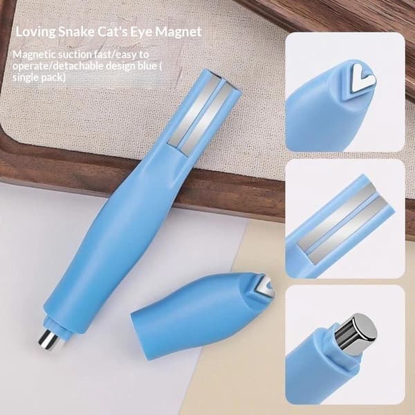 Multifunksjonell Hjerte Slange Negl Kattøye Magnetpinne Sterk Magn Blue