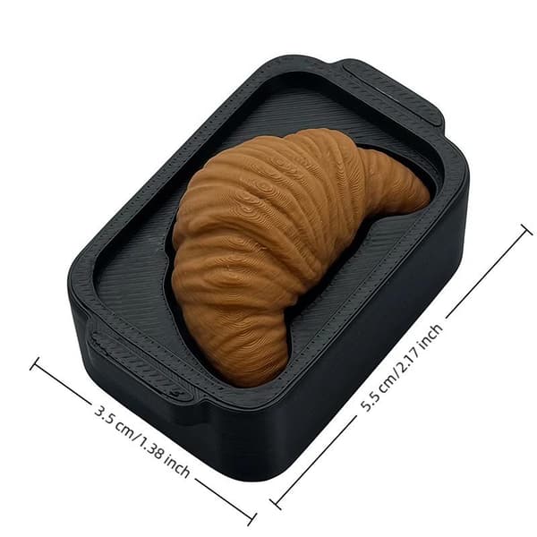 3D-printet croissant-simulering stressaflastende legetøj nøglering