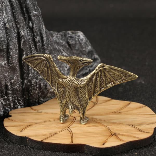 1 stk. massiv messing Jurassic Pterosaur Mini Statue Kontorbord