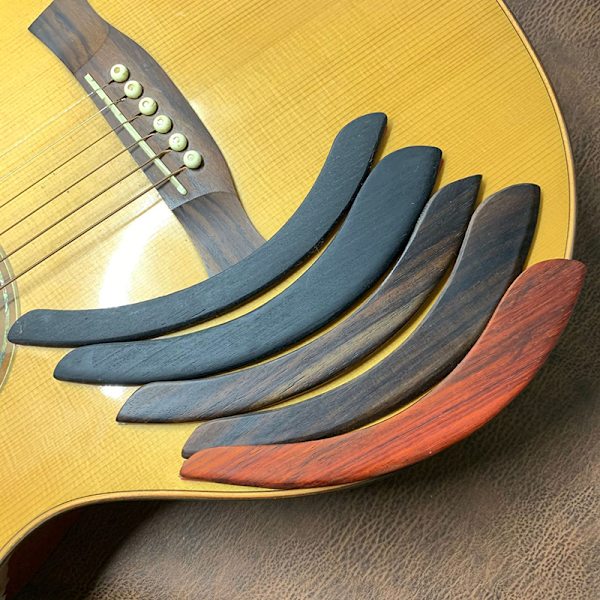 Redwood/Rosenwood/Ebony Figured Solid Gitarrarmstöd Gitarr Par Ebony