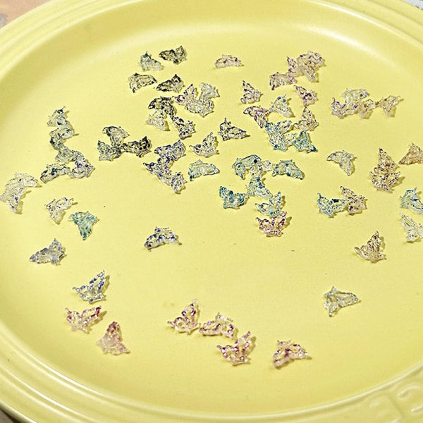 20PC Fine Glitter Half-Wing Butterfly Patch Bärbar Nail Mater A7