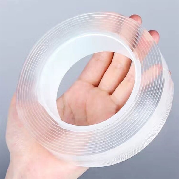 1/2/3/5M Nano Dobbeltsidig Teip Transparent Gjenbrukbar Vanntett 2M