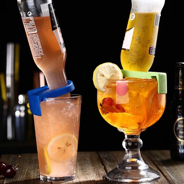 2 kpl Pullonsoljen pidikkeet Muoviset juomaklipsit Cocktail Snaps F Black
