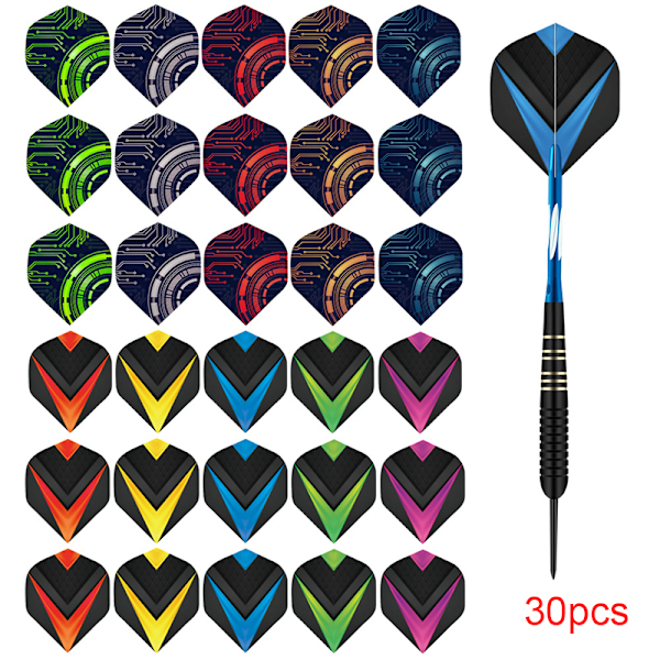 30 stk/sett Profesjonell Dart Flights Dart Wing Plast 30pcs E