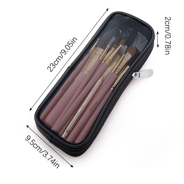 Makeup Brush Travel Case Kosmetisk toalettväska Organizer Mesh K