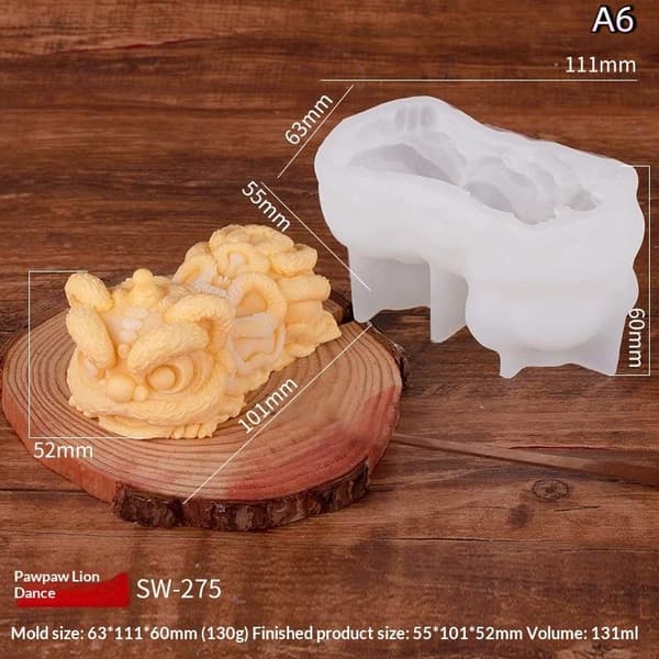 Mjölk Gelé Silikon Kakform Pudding Lejon Dans Gris Silikon M A5
