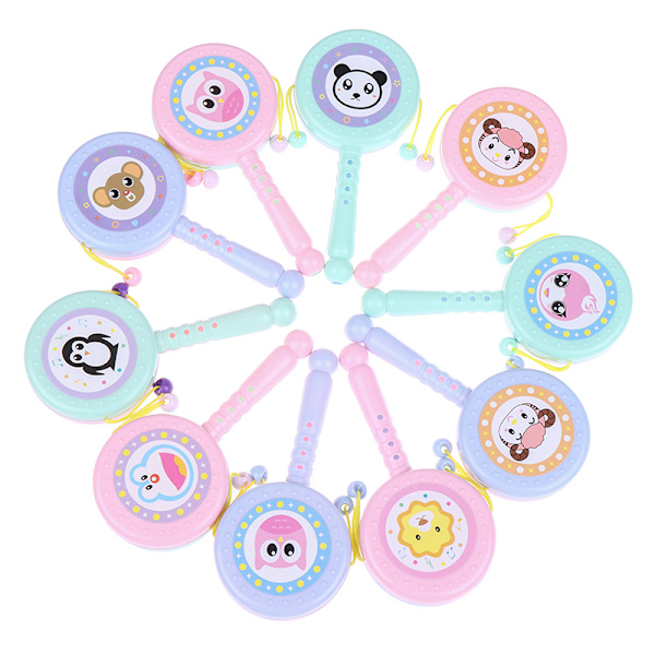 Tecknad rattle trumma Spin Toy Baby tidig utbildning rattle Toy Ki