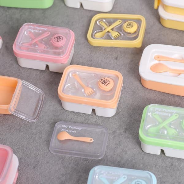 1 sæt Mini 2-lags dukkehus Bento Box til dukkeleg Min A