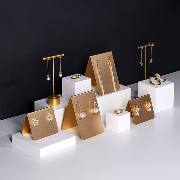 Metal Stud Dingle Øreringe Display Rack T Stand Smykkeophæng A2