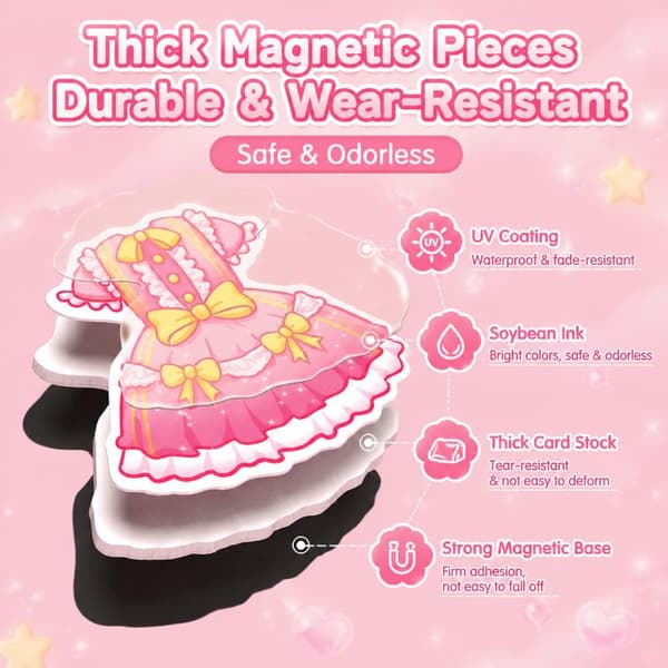 Magnetisk prinsesse stillebok med gjenbrukbare klistremerker, ferdig designet E