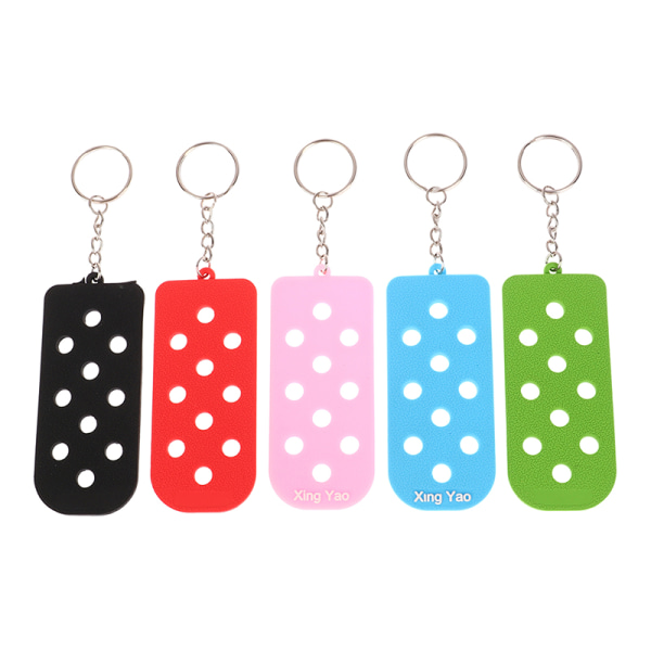 1 stk Gummi nøkkelring med hull DIY nøkkelring for Clogs Charms K Red