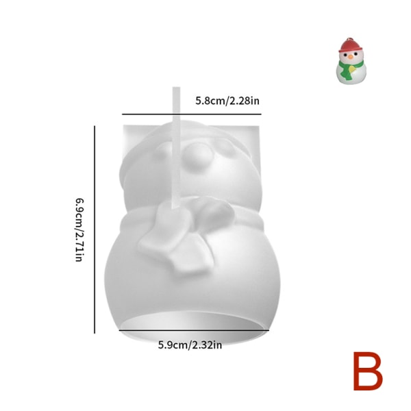 Snowman silikon stearinlysform DIY-duftende stearinlys Harpiksgips S B